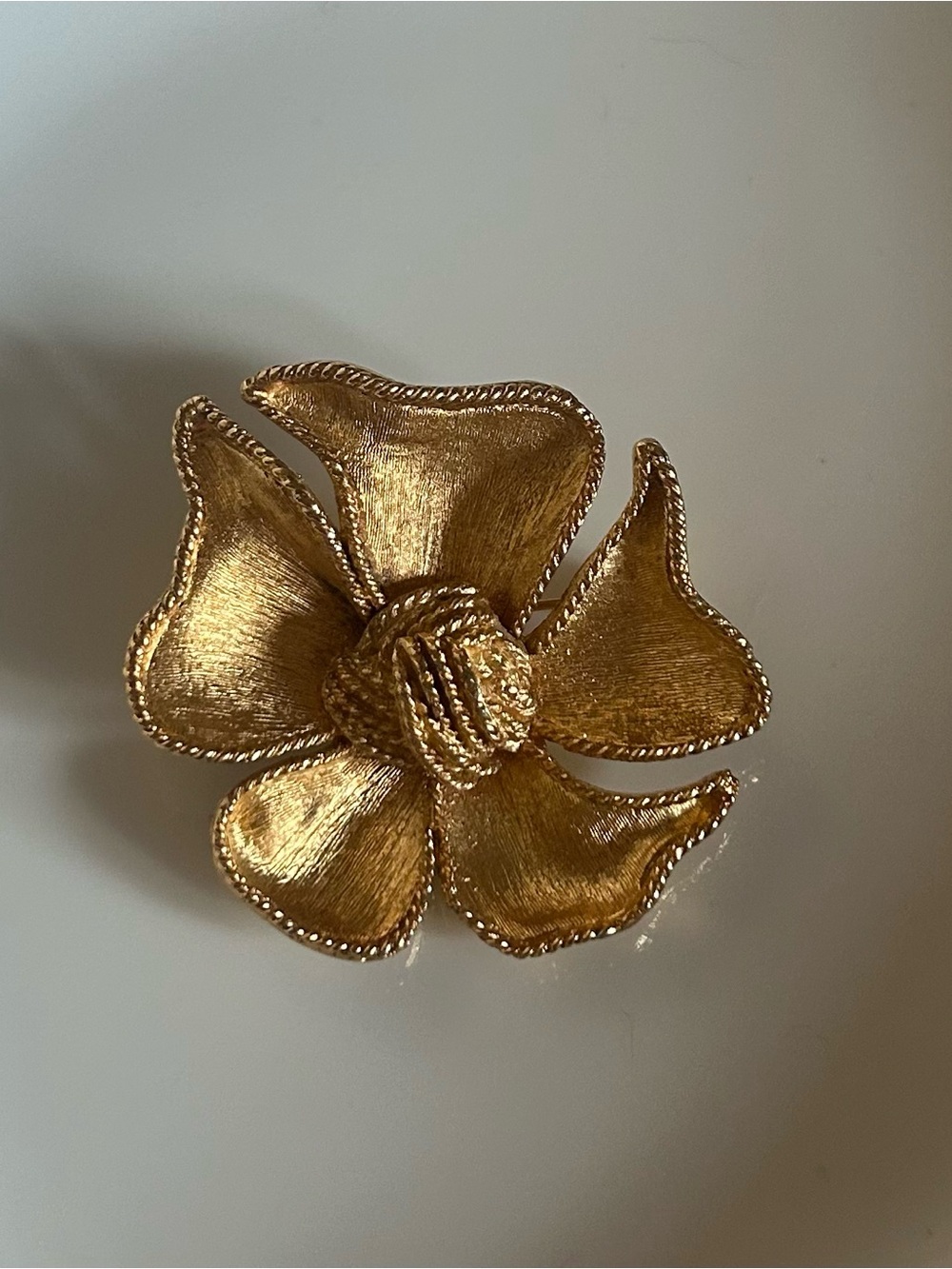Vintage BSK Gold Floral Petal Brooch